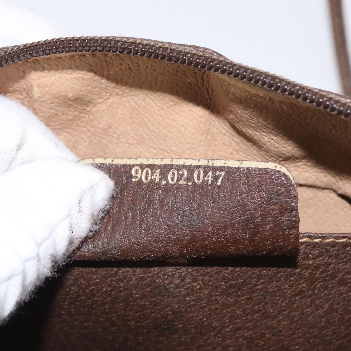 GUCCI GG Supreme Web Sherry Line Bag PVC Beige Gold 904 02 047 Auth BA8747