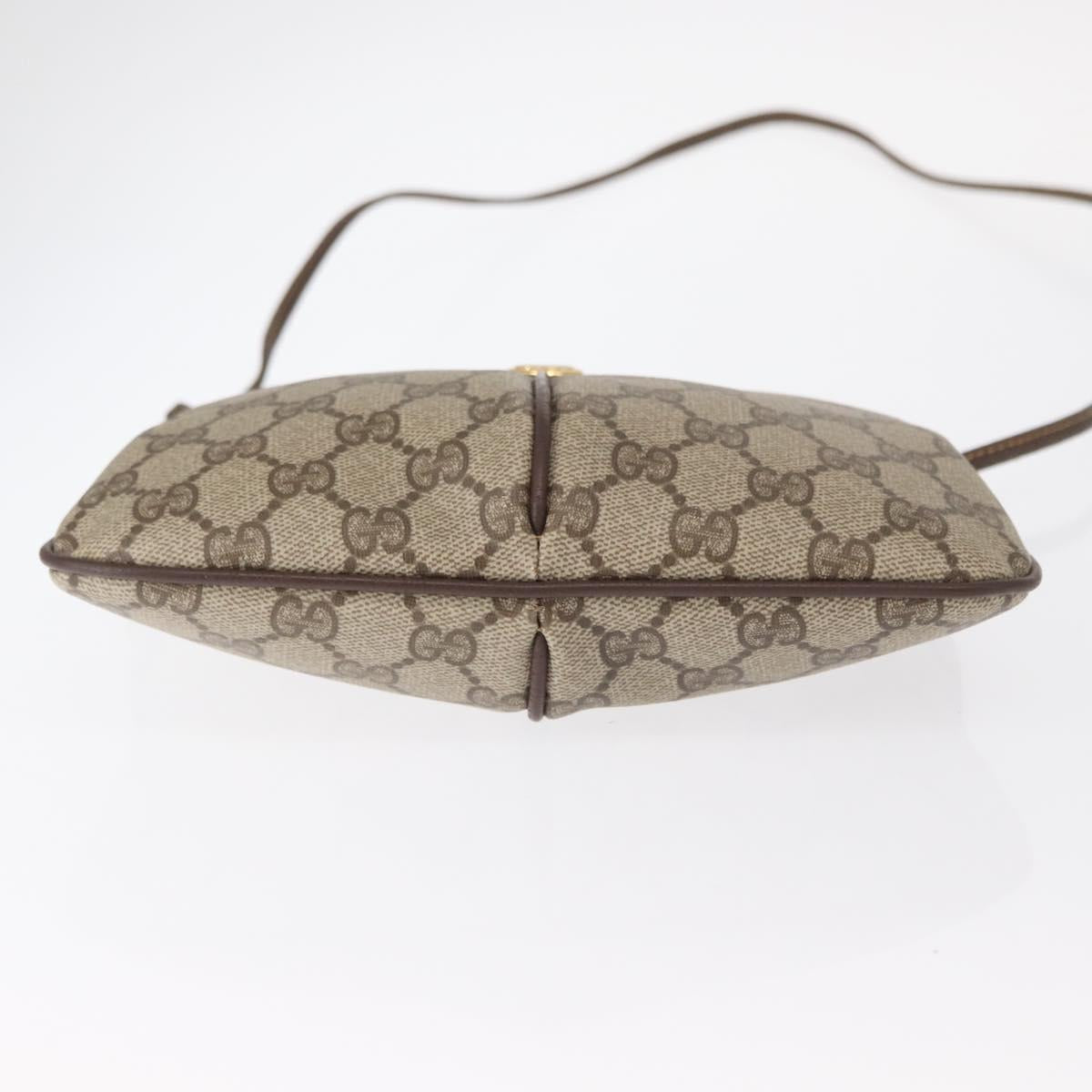 GUCCI GG Supreme Web Sherry Line Bag PVC Beige Gold 904 02 047 Auth BA8747