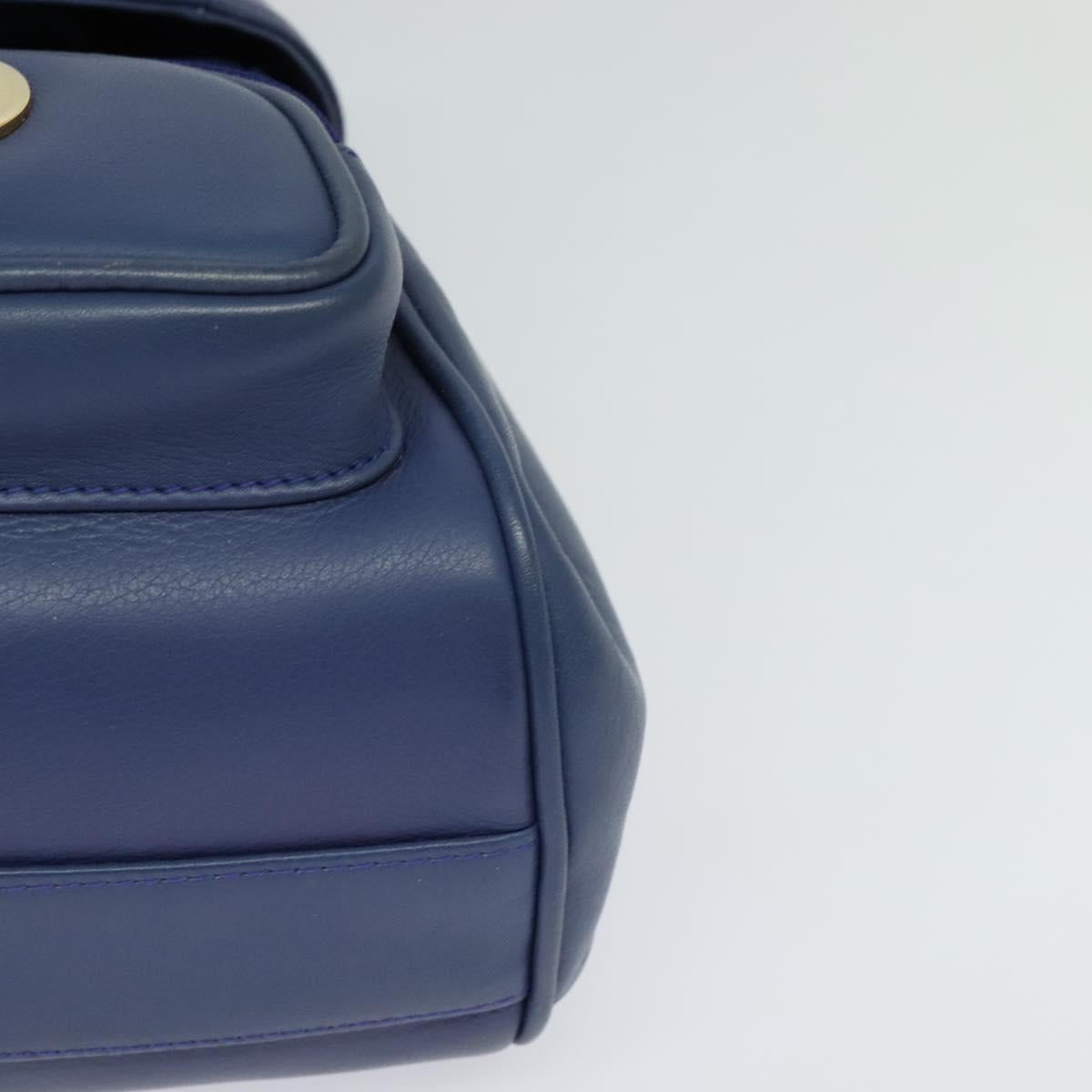 Christian Dior Backpack Leather Blue Auth BA875AV