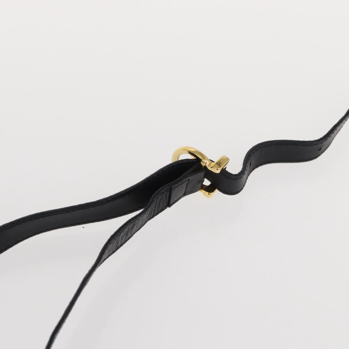 Salvatore Ferragamo Vala Hand Bag Leather 2way Black Gold Auth BA8780