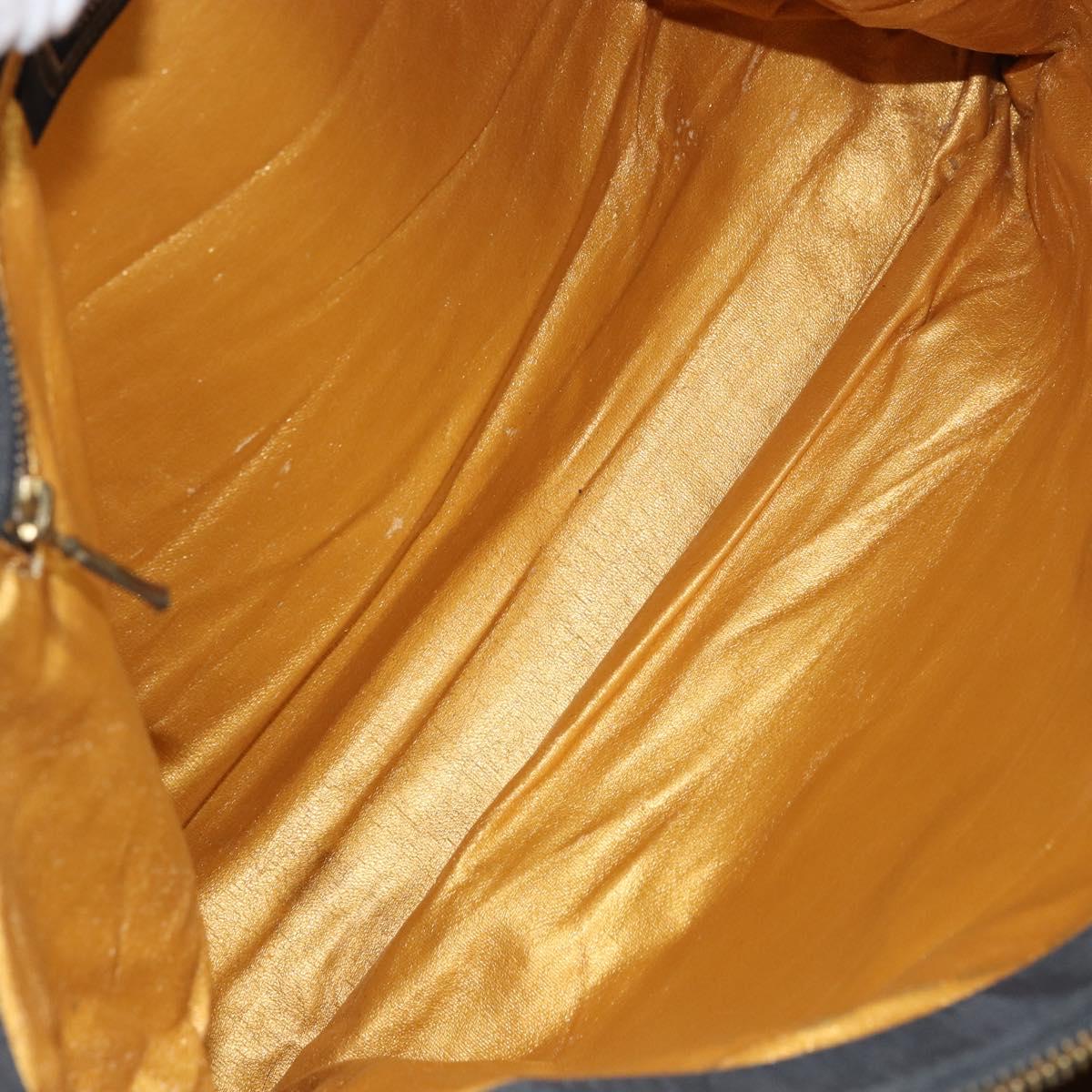 Gianni Versace Tote Bag Nylon Black Gold Auth BA8787