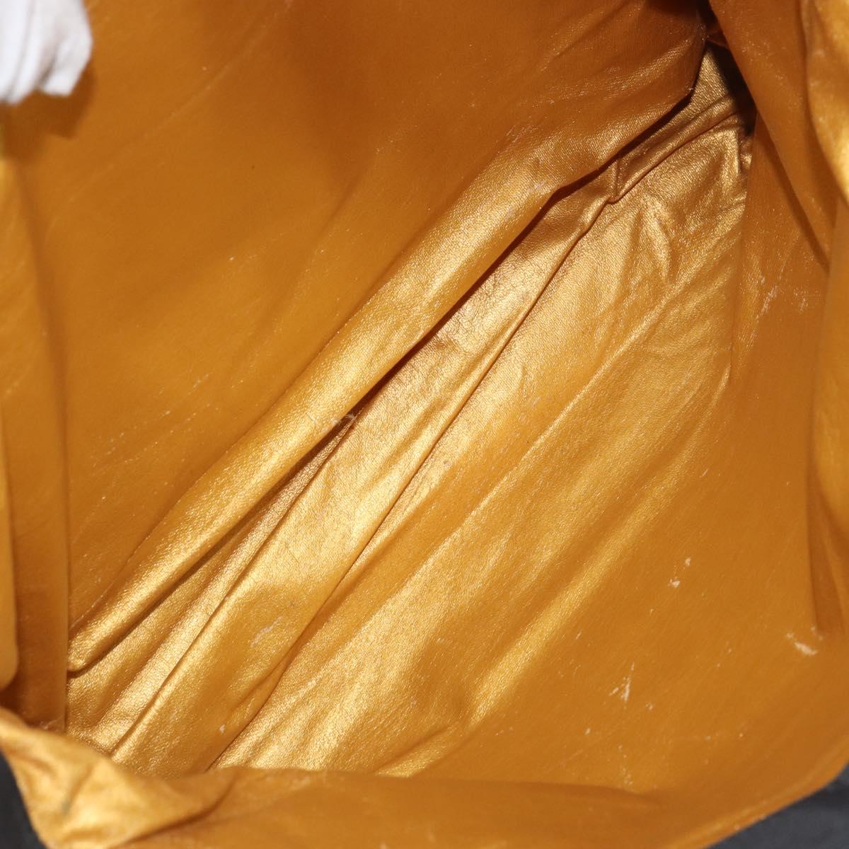 Gianni Versace Tote Bag Nylon Black Gold Auth BA8787