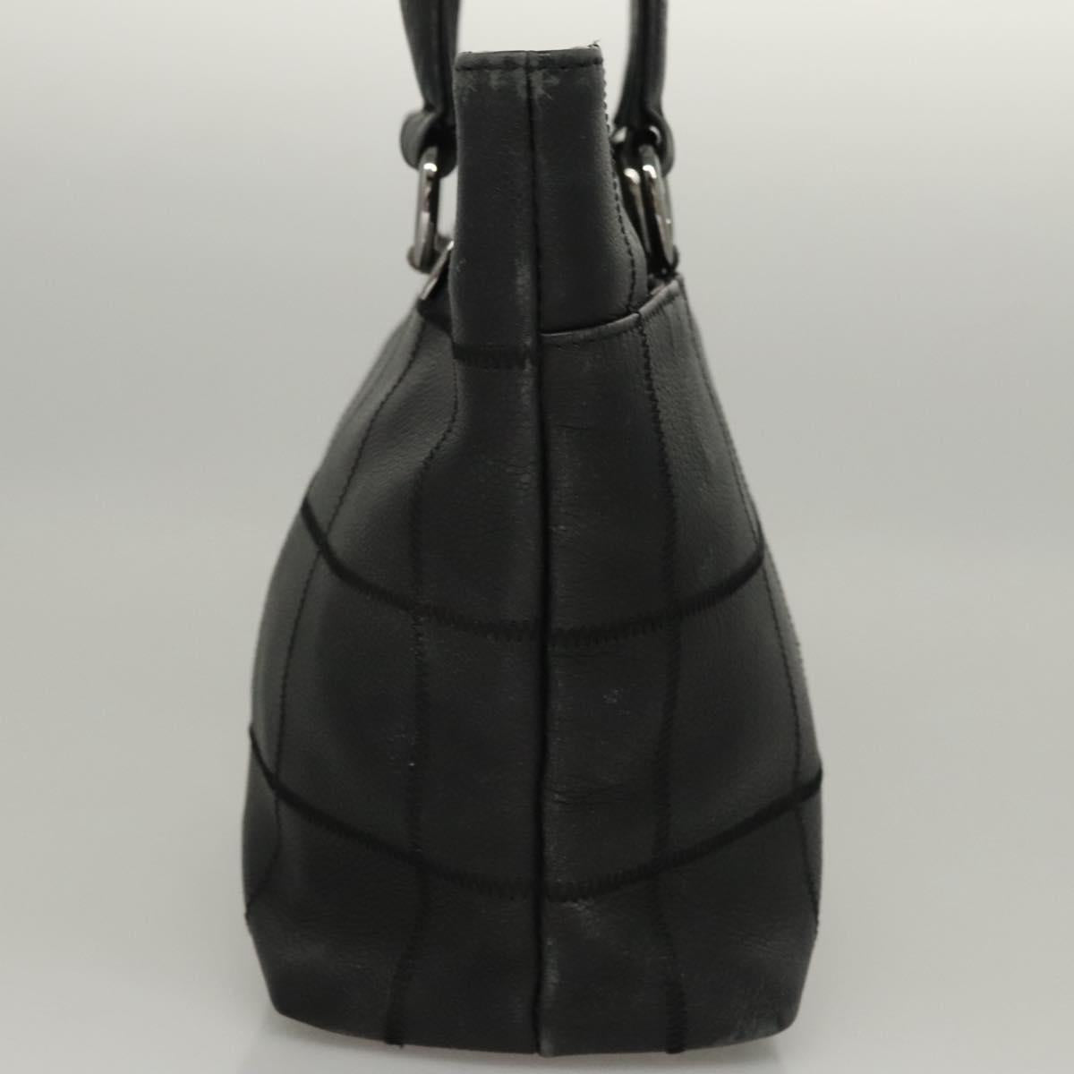 CHANEL Choco Bar Tote Bag Caviar Skin Black CC Auth BA881