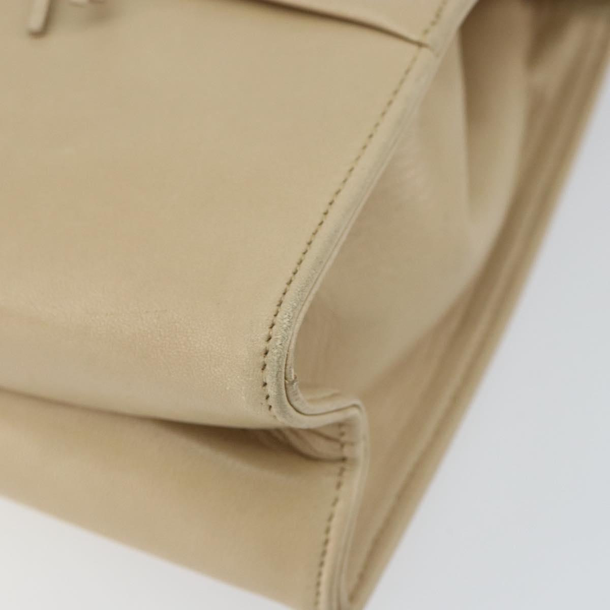 Salvatore Ferragamo Shoulder Bag Leather Beige Gold Auth BA8818