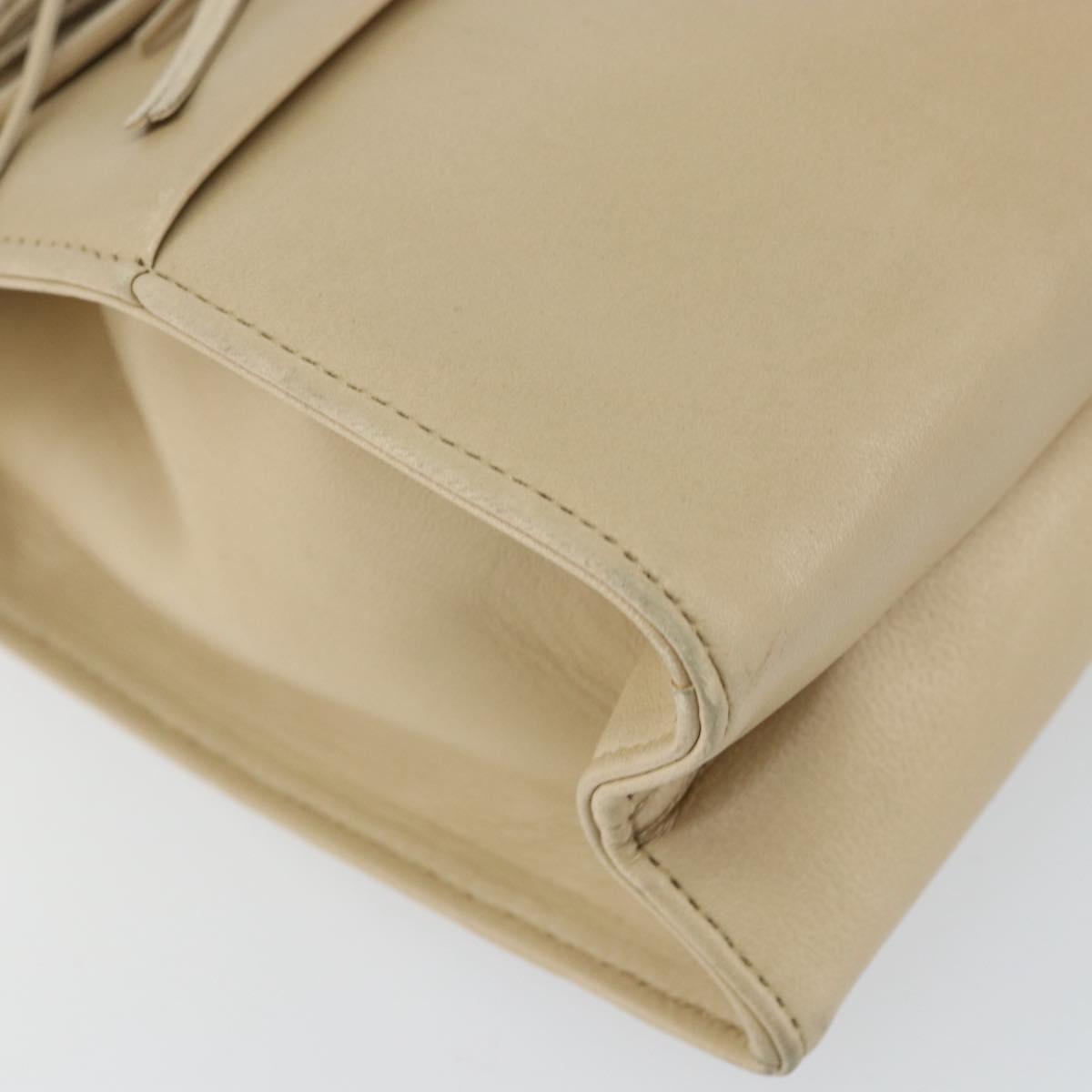 Salvatore Ferragamo Shoulder Bag Leather Beige Gold Auth BA8818