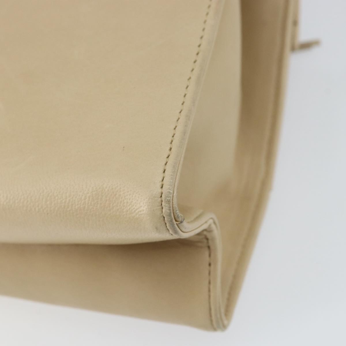 Salvatore Ferragamo Shoulder Bag Leather Beige Gold Auth BA8818