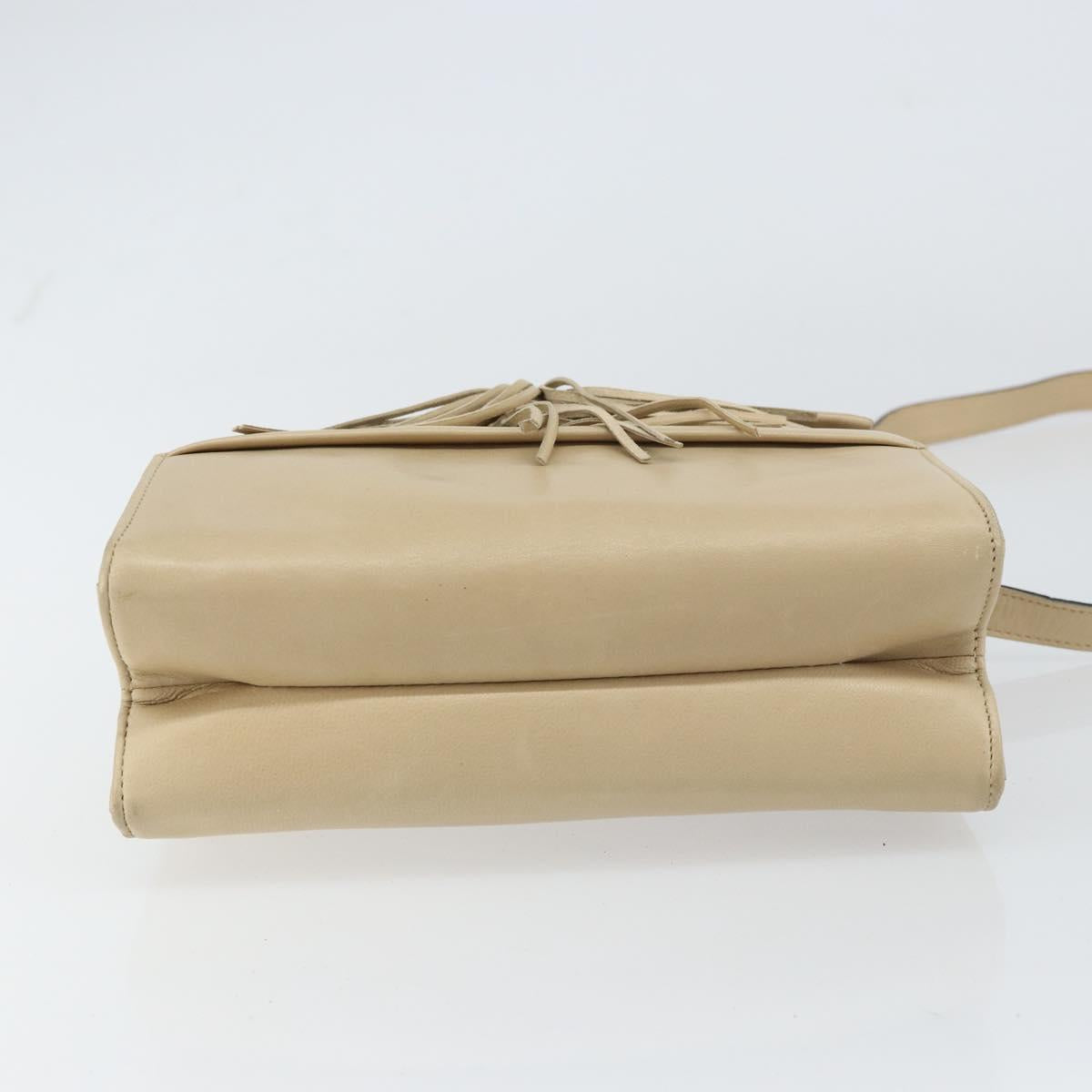 Salvatore Ferragamo Shoulder Bag Leather Beige Gold Auth BA8818