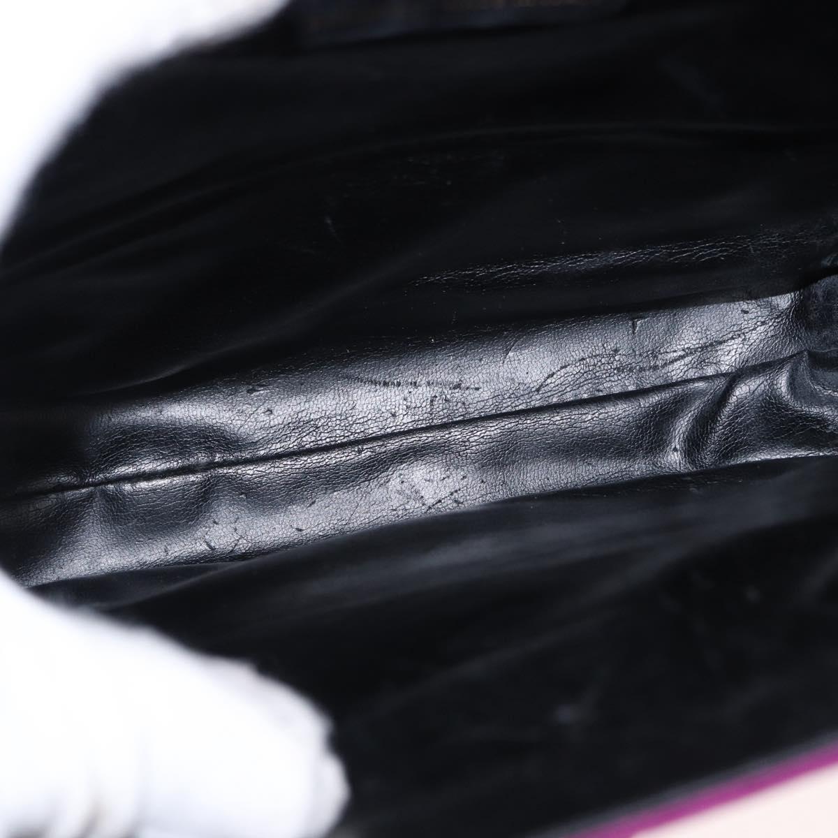 Salvatore Ferragamo Hand Bag Suede Purple Gold Auth BA8822