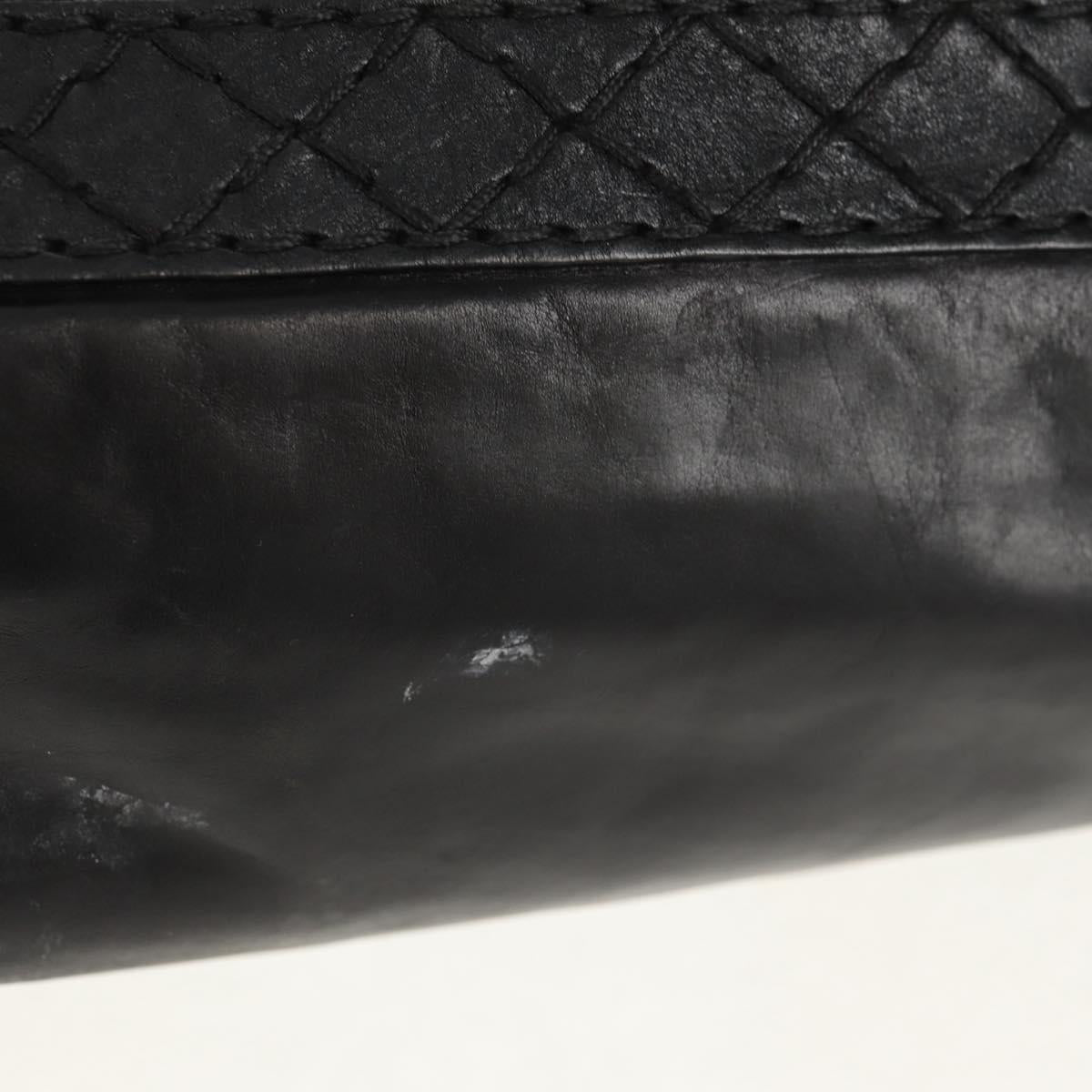 GUCCI Tote Bag Leather Black Gold 211959 Auth BA8823