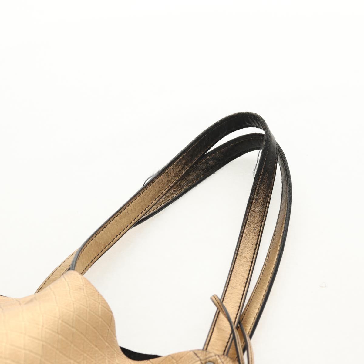 BOTTEGA VENETA INTRECCIATO Tote Bag Leather Gold Auth BA8825