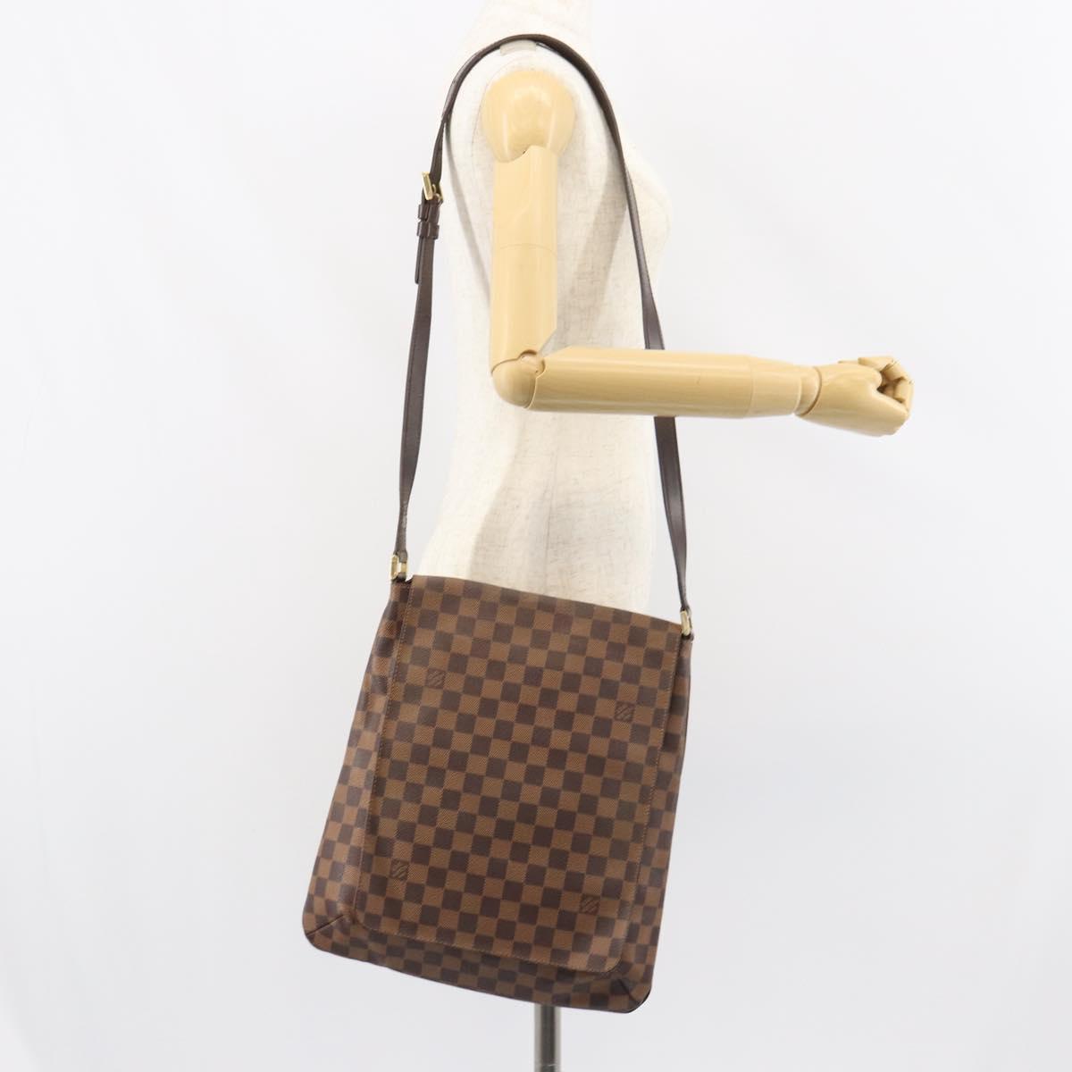 LOUIS VUITTON Damier Ebene Musette Shoulder Bag N51302 LV Auth BA8827