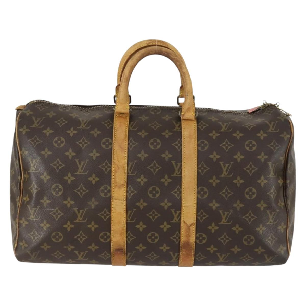 LOUIS VUITTON Monogram Keepall 45 Boston Bag M41428 LV Auth BA8828
