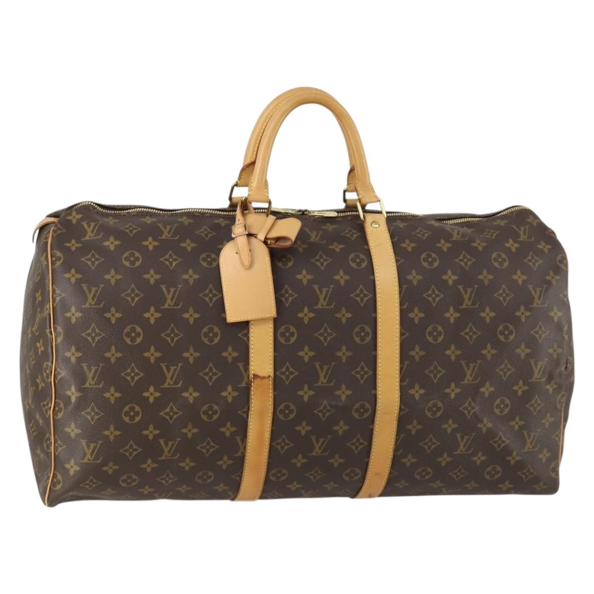 LOUIS VUITTON Monogram Keepall 55 Boston Bag M41424 LV Auth BA8829