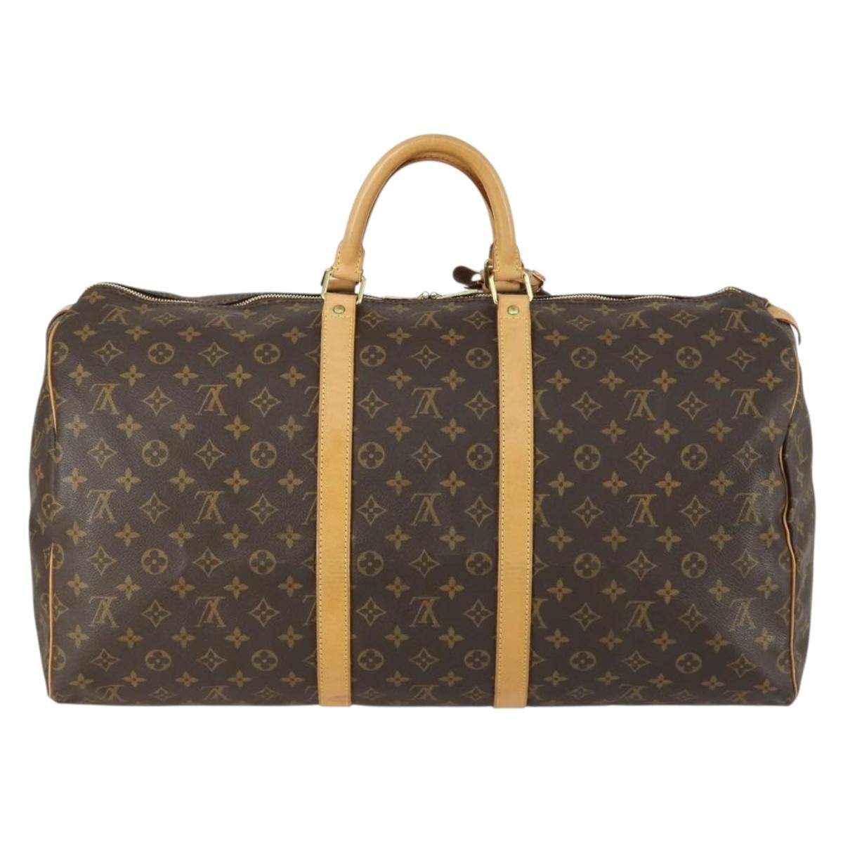 LOUIS VUITTON Monogram Keepall 55 Boston Bag M41424 LV Auth BA8829