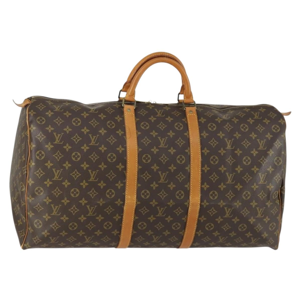 LOUIS VUITTON Monogram Keepall 60 Boston Bag M41422 LV Auth BA8830