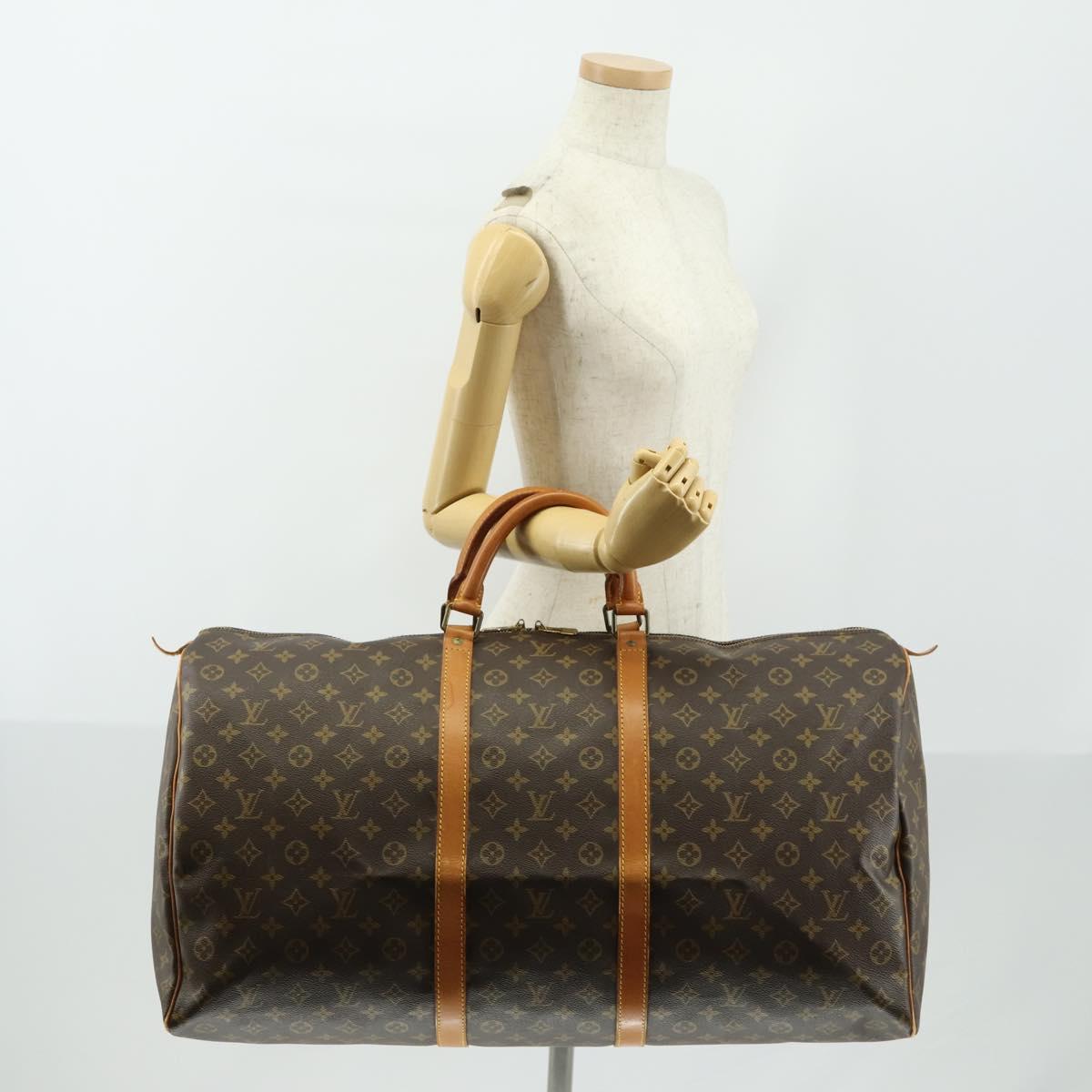 LOUIS VUITTON Monogram Keepall 60 Boston Bag M41422 LV Auth BA8830
