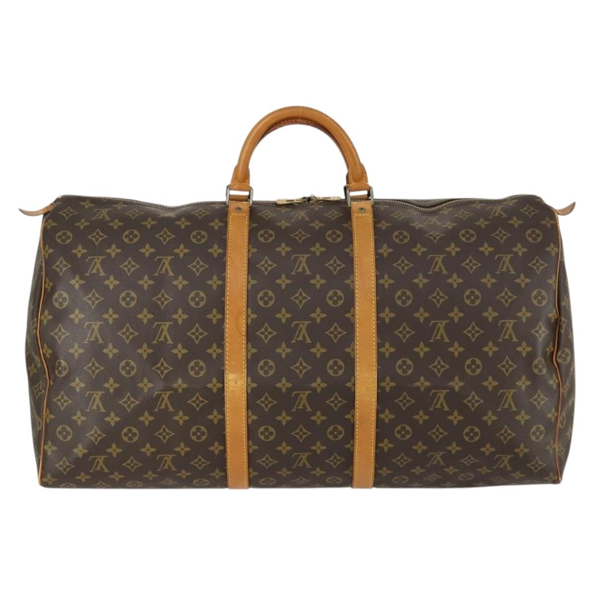 LOUIS VUITTON Monogram Keepall 60 Boston Bag M41422 LV Auth BA8830