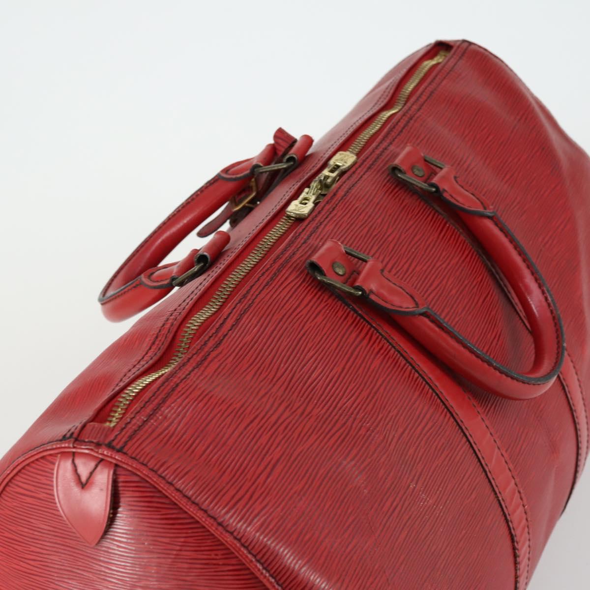 LOUIS VUITTON Epi Keepall 45 Boston Bag Red M42977 LV Auth BA8834