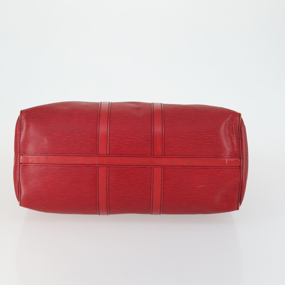 LOUIS VUITTON Epi Keepall 45 Boston Bag Red M42977 LV Auth BA8834