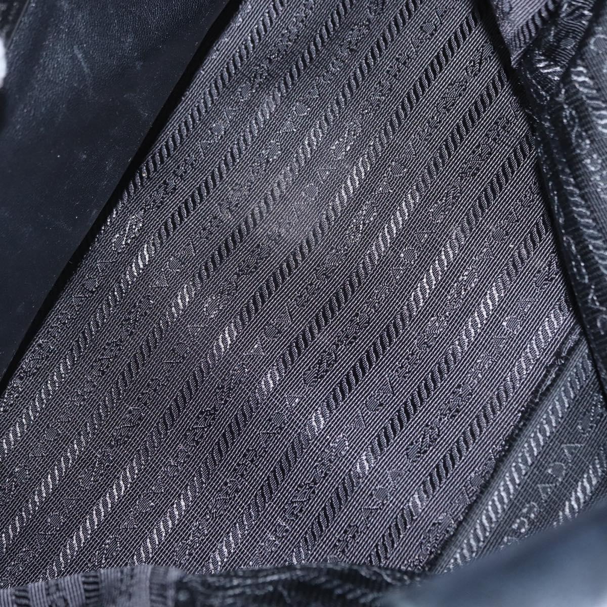 PRADA Hand Bag Nylon 2way Black Silver Auth BA8835