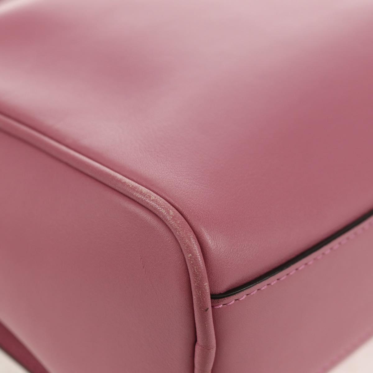 Salvatore Ferragamo Gancini Shoulder Bag Leather Pink Gold Auth BA8838V