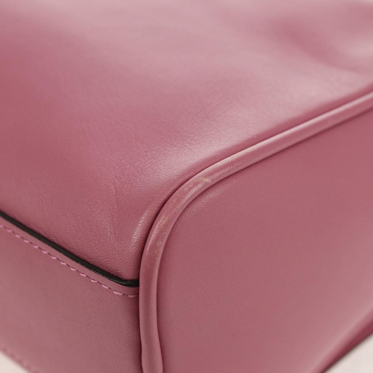 Salvatore Ferragamo Gancini Shoulder Bag Leather Pink Gold Auth BA8838V