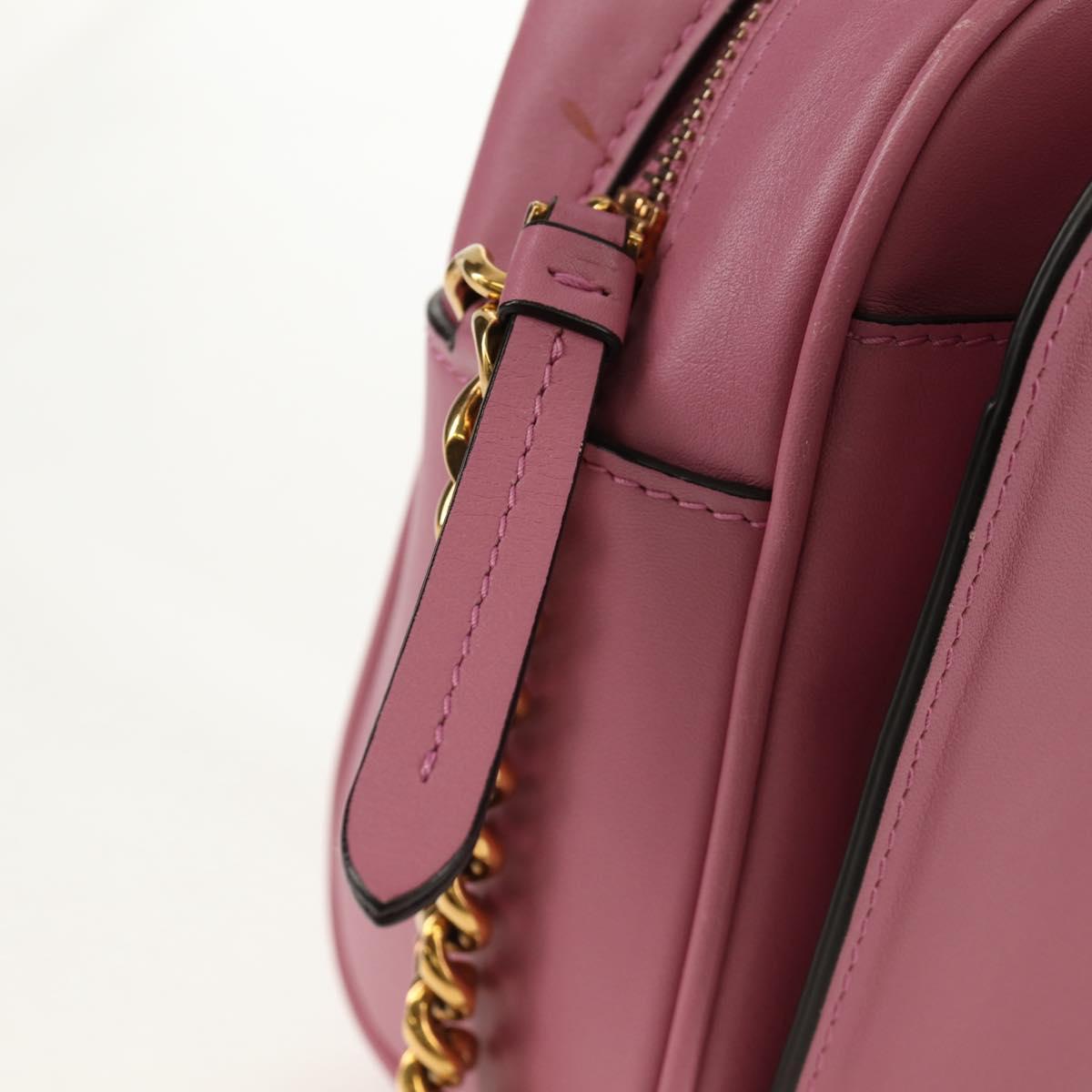 Salvatore Ferragamo Gancini Shoulder Bag Leather Pink Gold Auth BA8838V