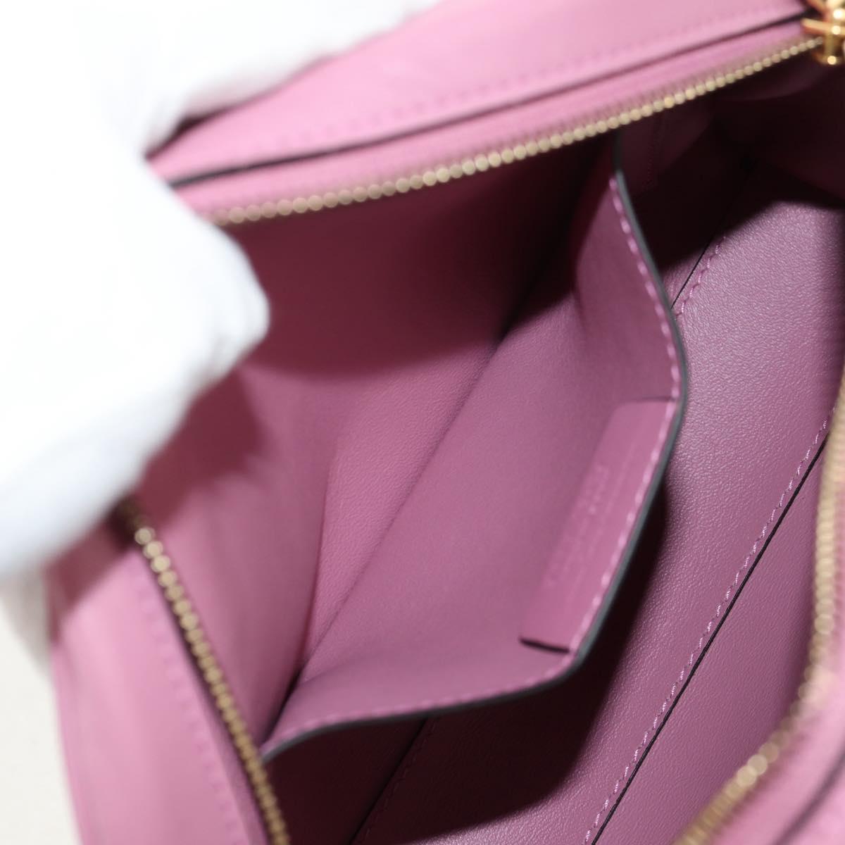 Salvatore Ferragamo Gancini Shoulder Bag Leather Pink Gold Auth BA8838V