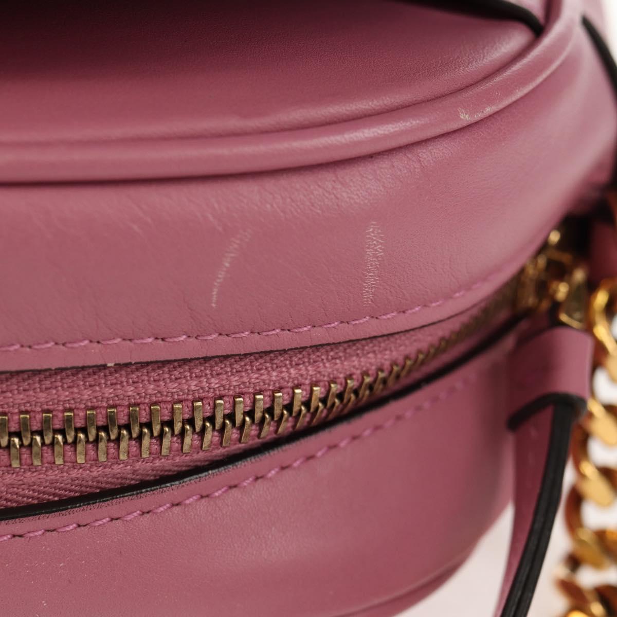 Salvatore Ferragamo Gancini Shoulder Bag Leather Pink Gold Auth BA8838V