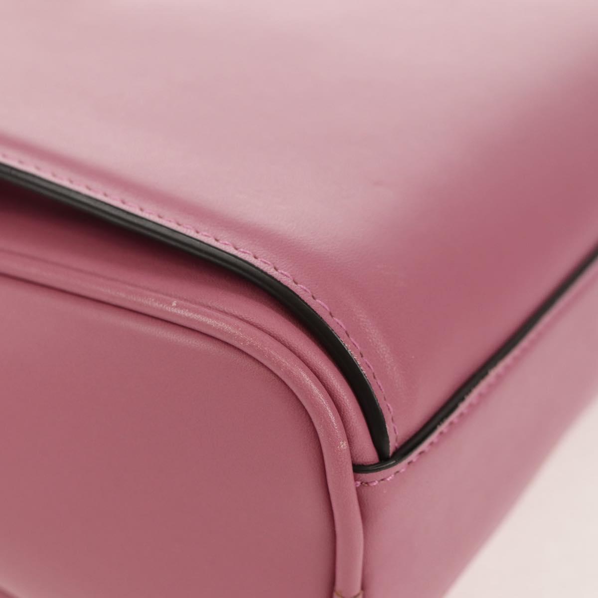 Salvatore Ferragamo Gancini Shoulder Bag Leather Pink Gold Auth BA8838V