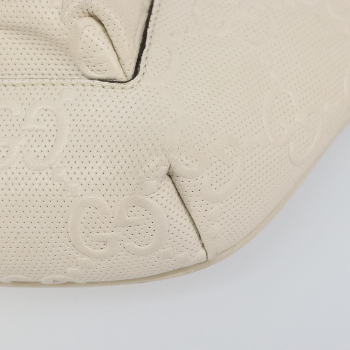 GUCCI GG Supreme Waist bag White Silver 645093 Auth BA8839