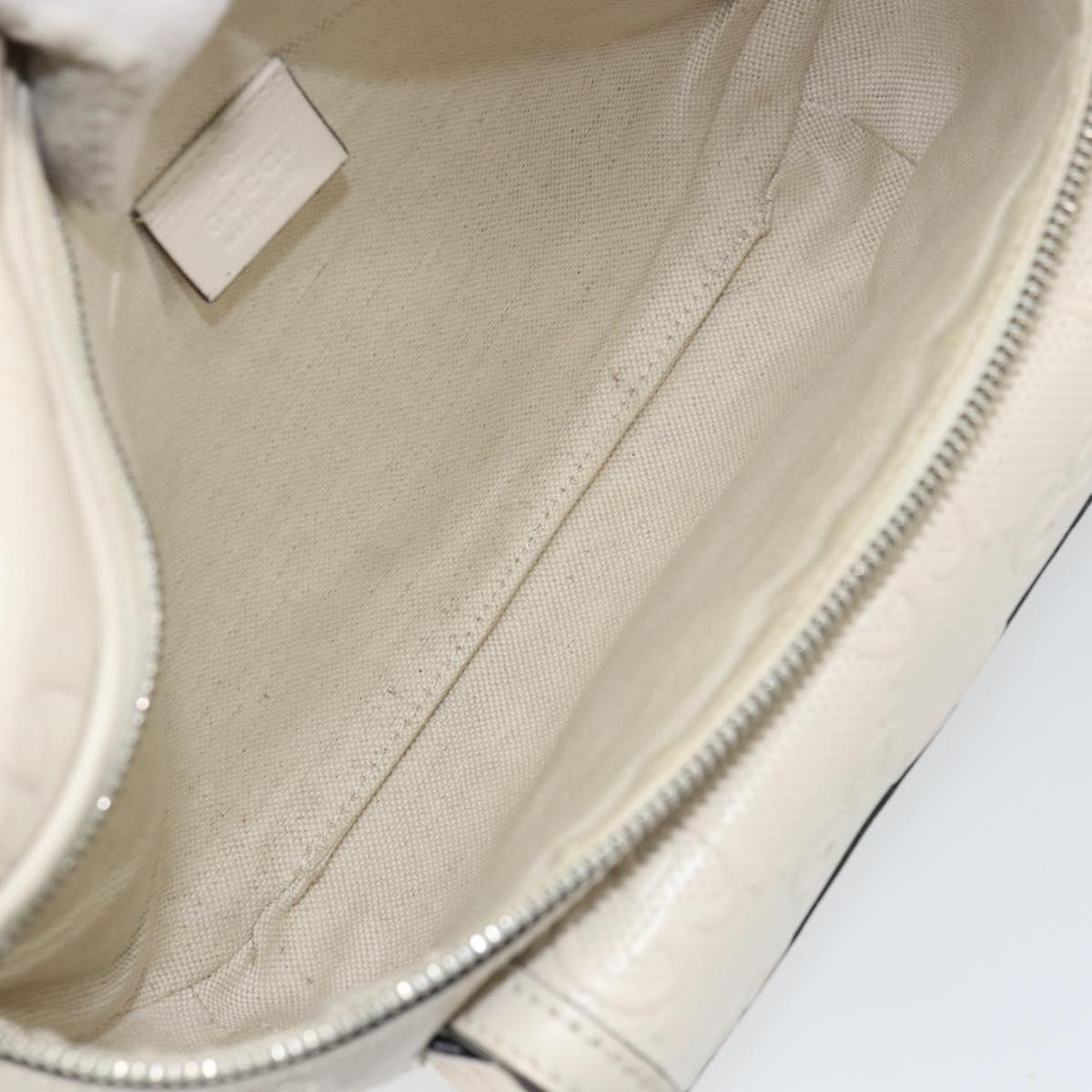 GUCCI GG Supreme Waist bag White Silver 645093 Auth BA8839