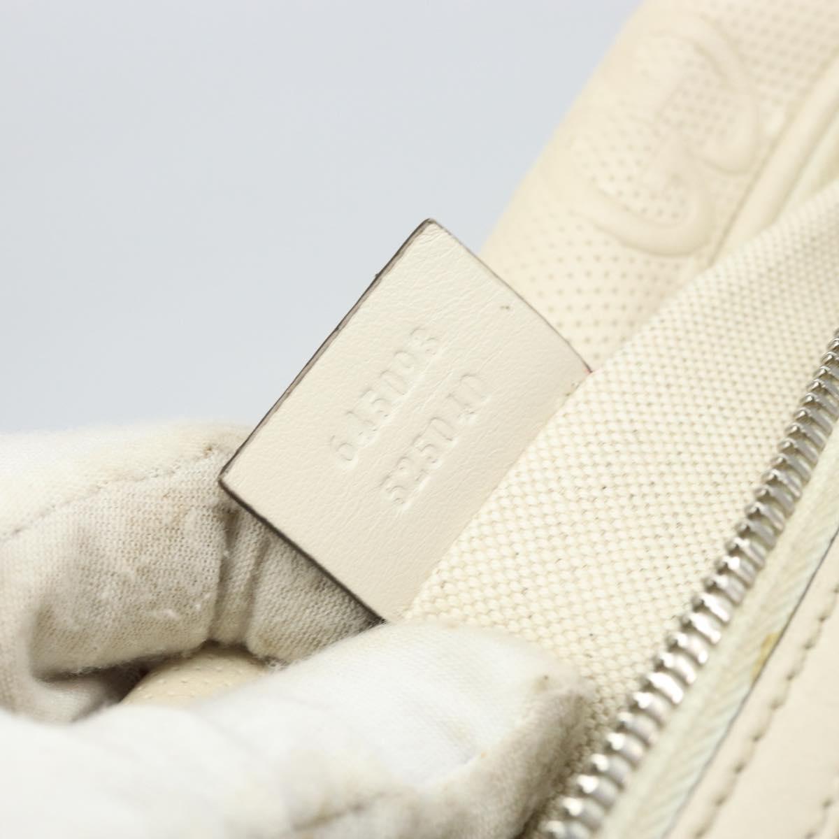 GUCCI GG Supreme Waist bag White Silver 645093 Auth BA8839