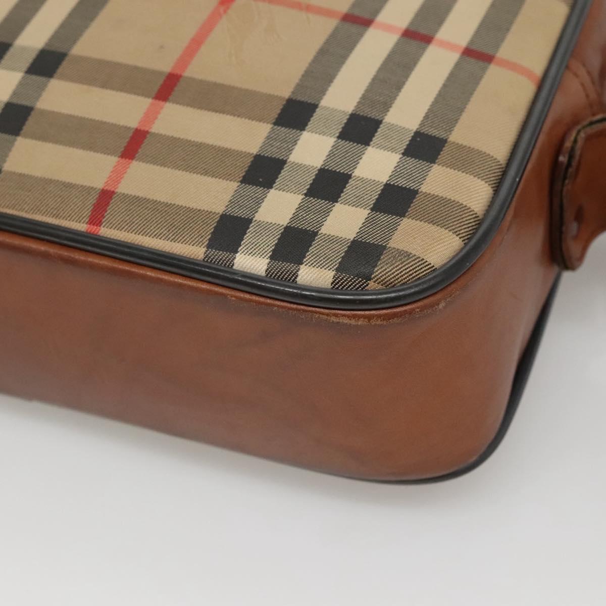 Burberrys Nova Check Shoulder Bag Canvas Beige Auth BA885