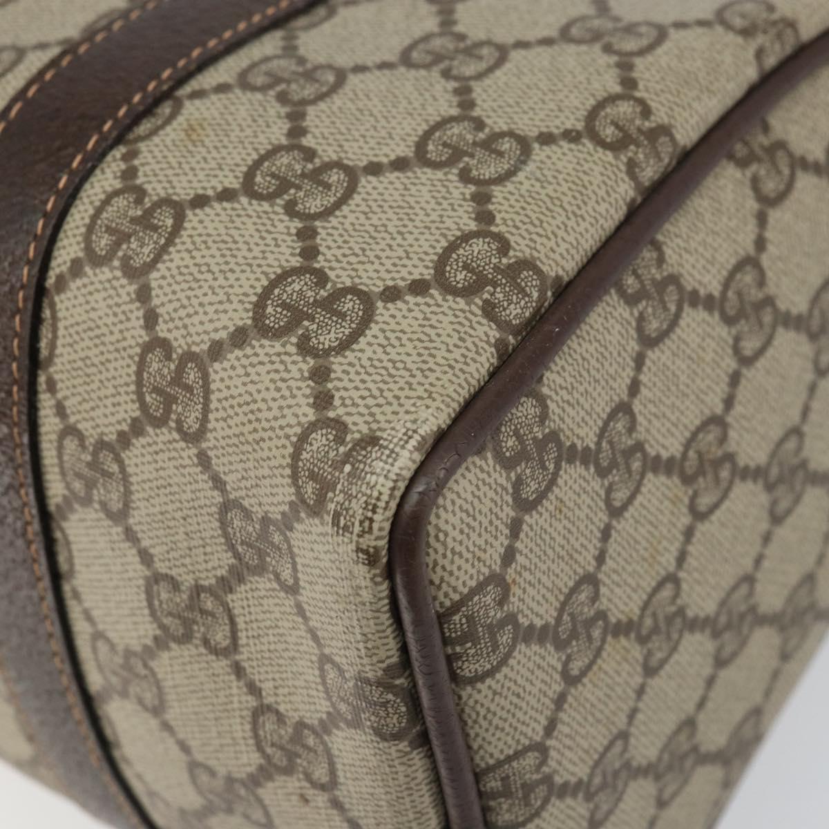 GUCCI GG Supreme Web Sherry Line Boston Bag PVC Beige Gold 40 02 006 Auth BA8851