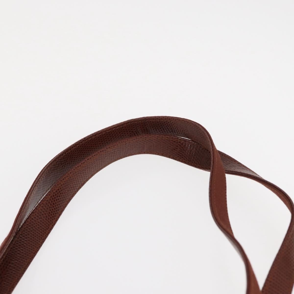 Salvatore Ferragamo Vala Tote Bag Leather Brown Gold Auth BA8853