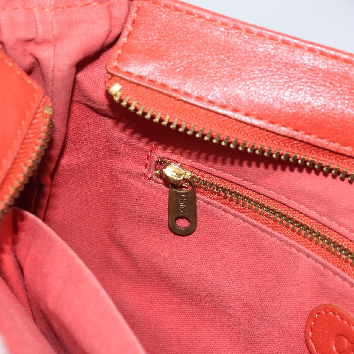Chloe Shoulder Bag Leather Orange Auth BA8858