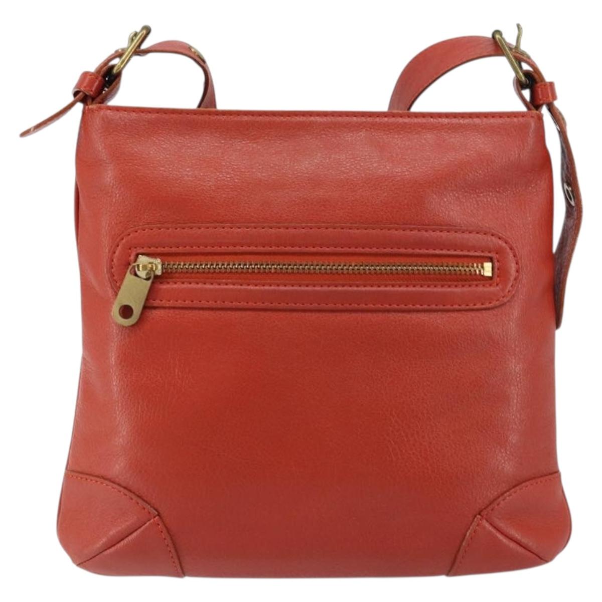 Chloe Shoulder Bag Leather Orange Auth BA8858