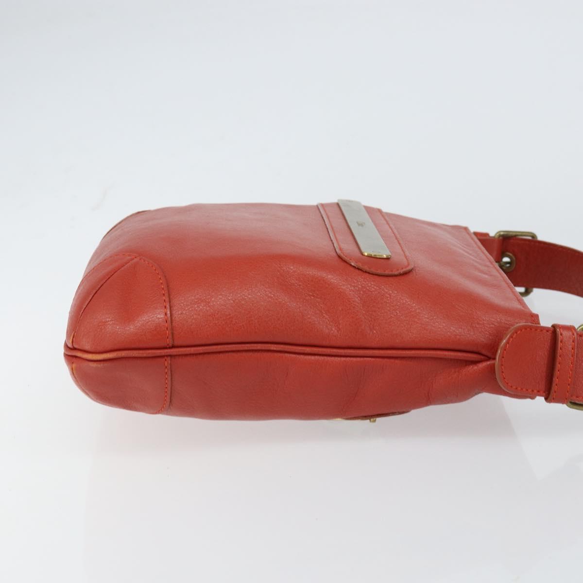 Chloe Shoulder Bag Leather Orange Auth BA8858