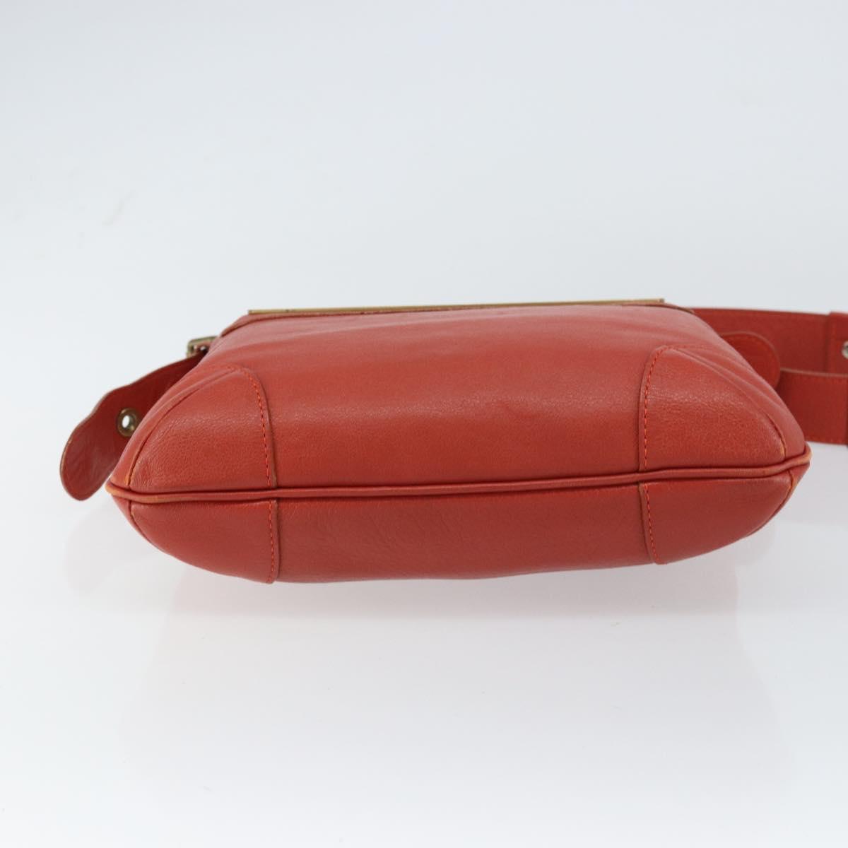 Chloe Shoulder Bag Leather Orange Auth BA8858