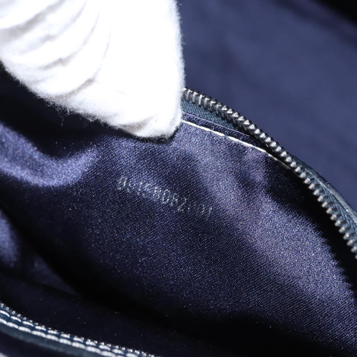 FENDI Zucchino Canvas Tote Bag Navy Silver Auth BA886V