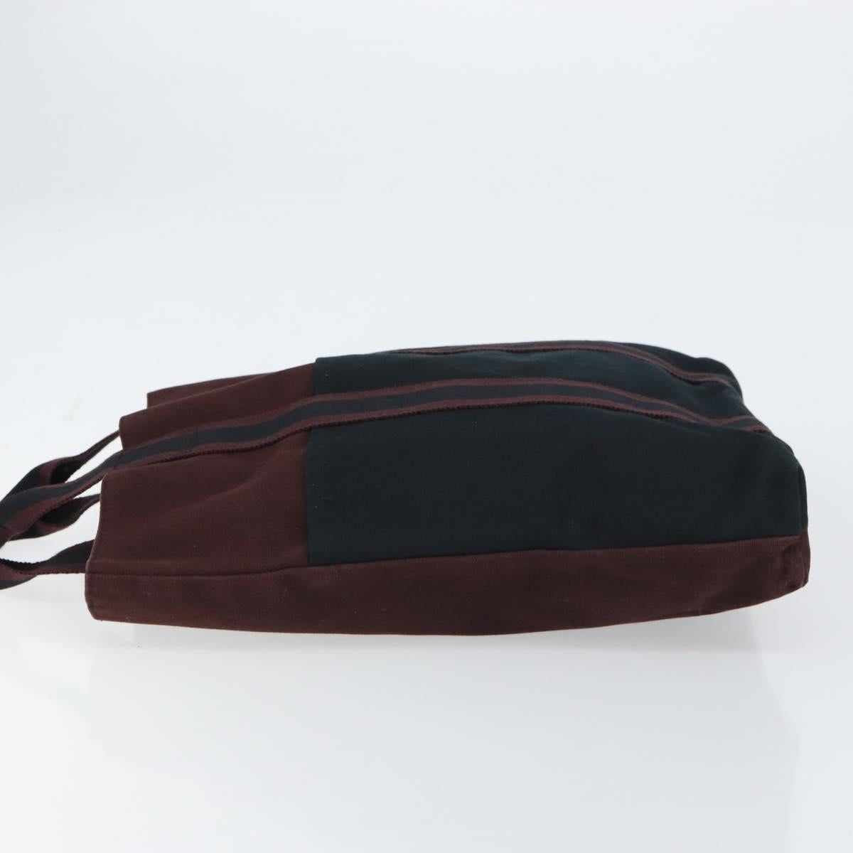 HERMES Fourre Tout Cabass Tote Bag Canvas Bordeaux Auth BA8860