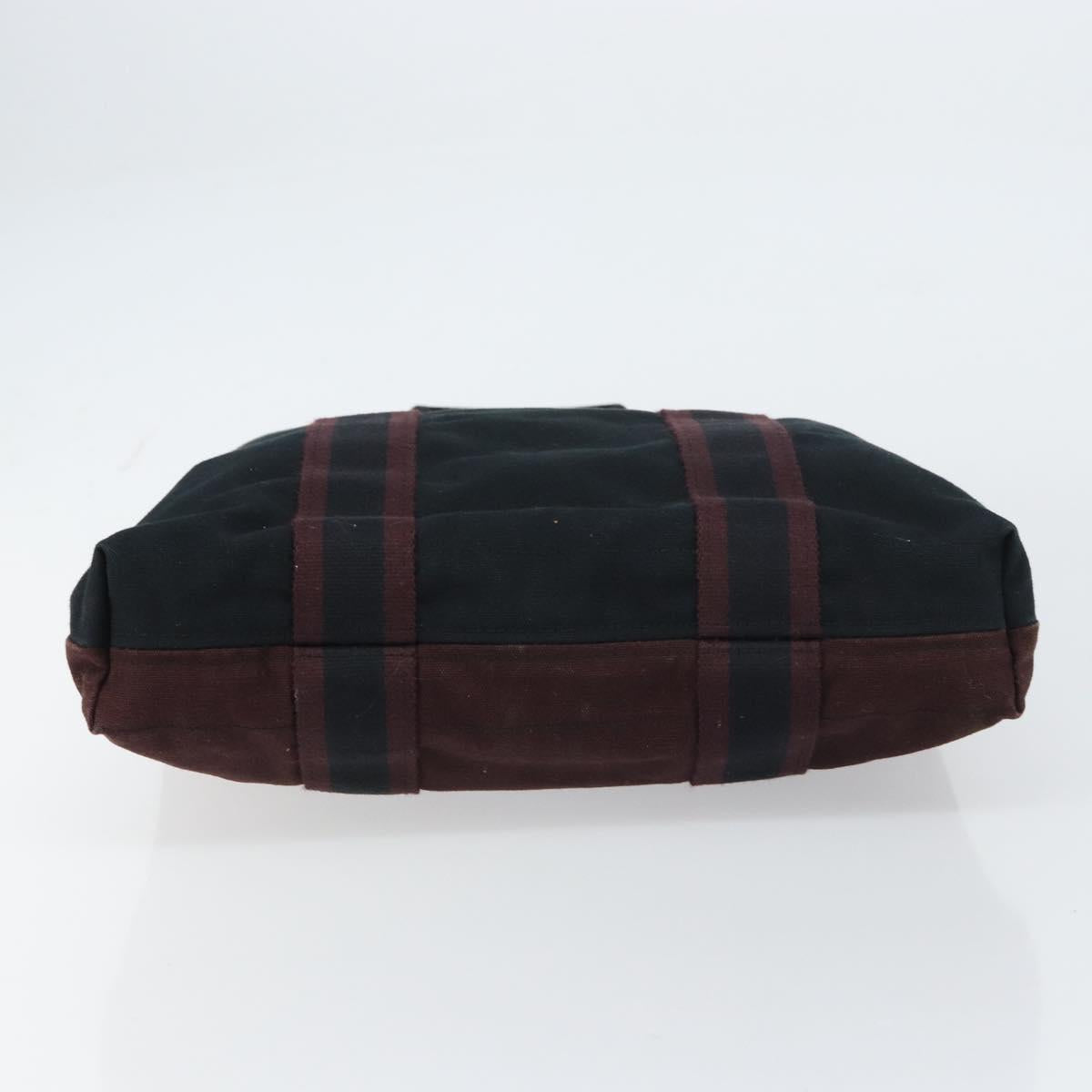 HERMES Fourre Tout Cabass Tote Bag Canvas Bordeaux Auth BA8860