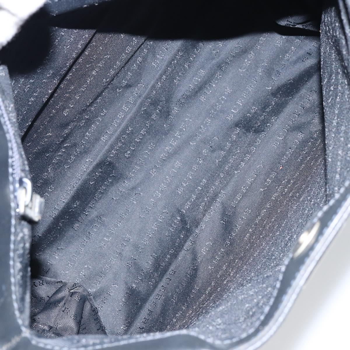BURBERRY Nova Check Hand Bag Leather Black Silver Auth BA8861