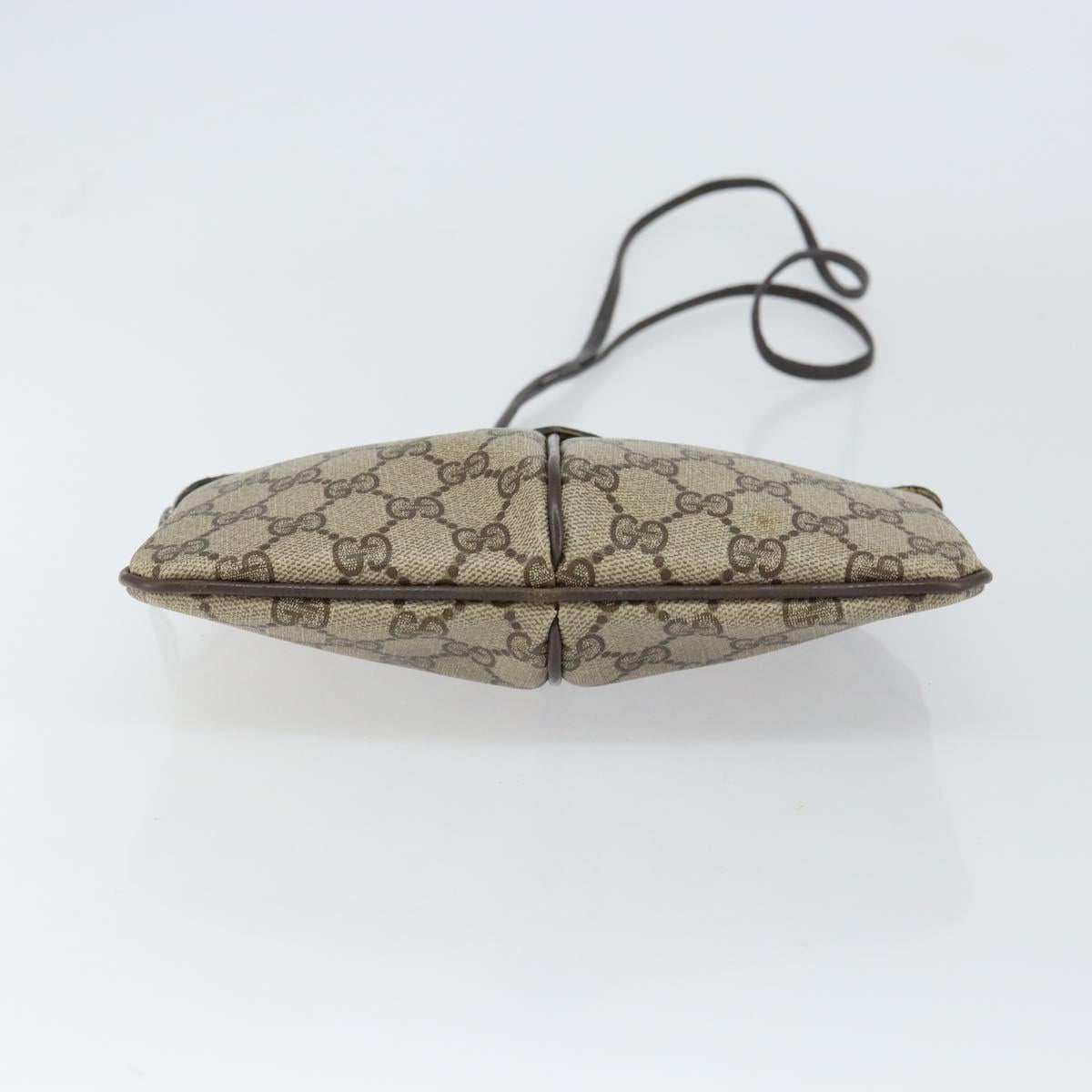 GUCCI GG Supreme Web Sherry Line Bag PVC Beige Gold 904 02 047 Auth BA8872
