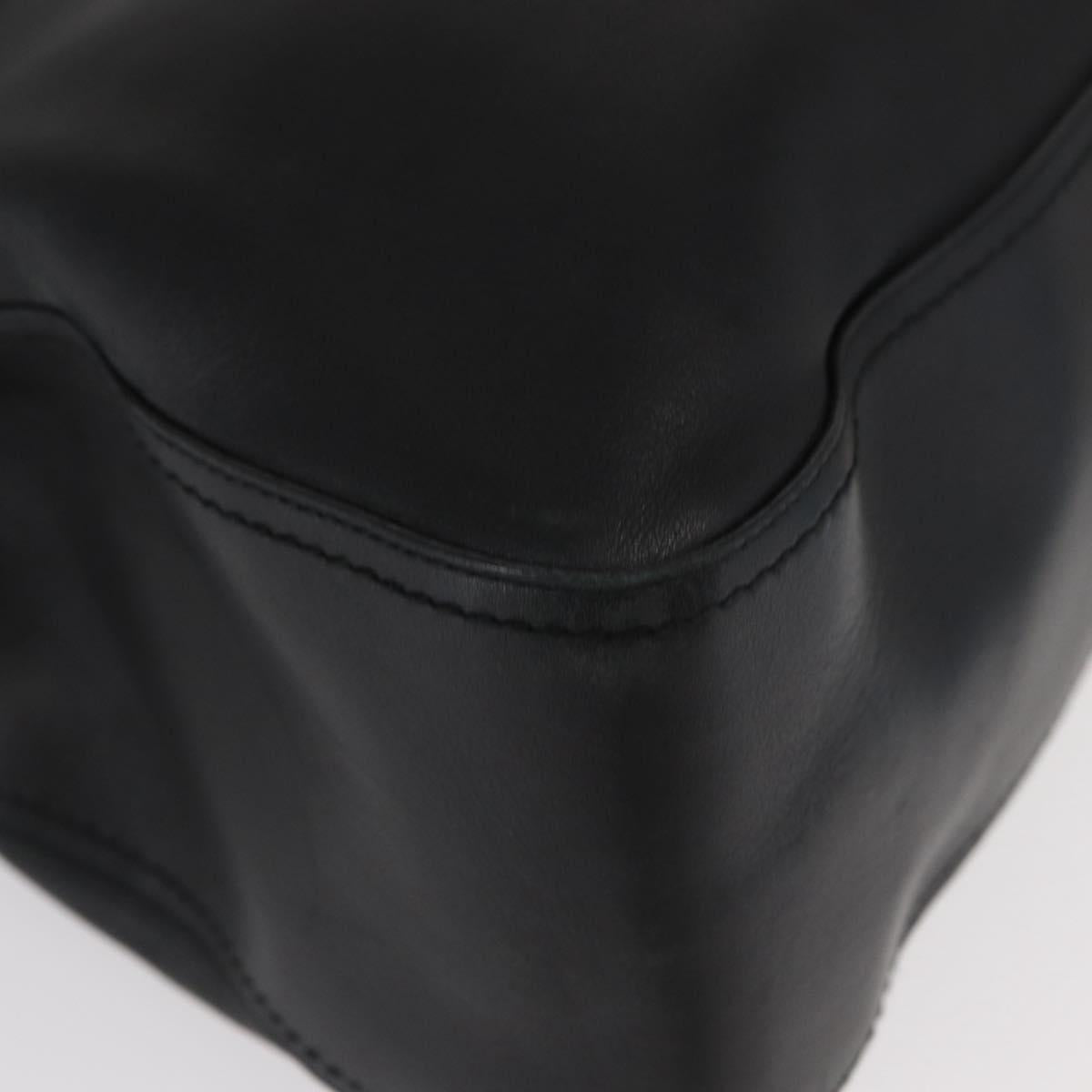 Salvatore Ferragamo Gancini Tote Bag Leather Black Auth BA8875