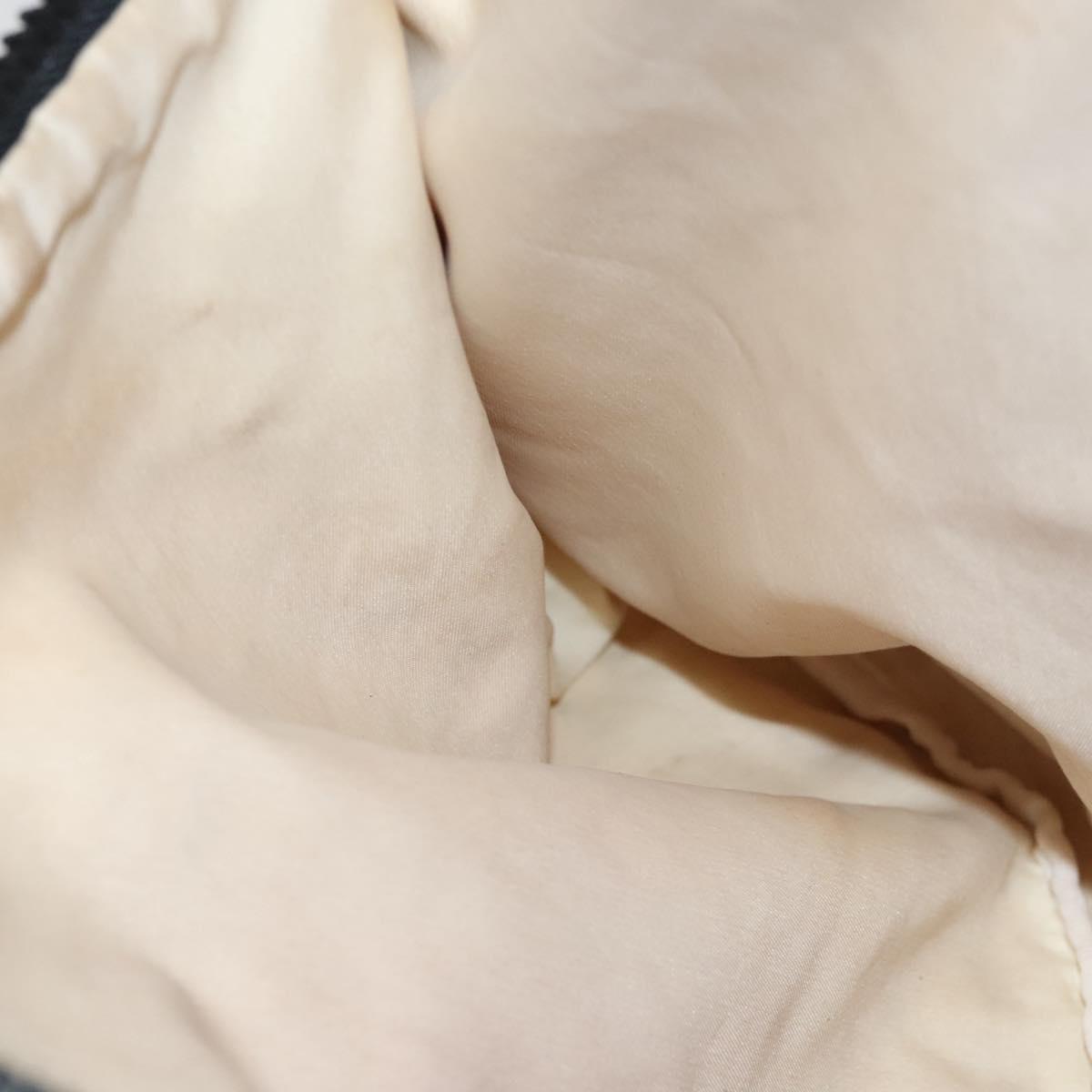 CHANEL Sports Shoulder Bag Nylon White Black CC Auth BA888