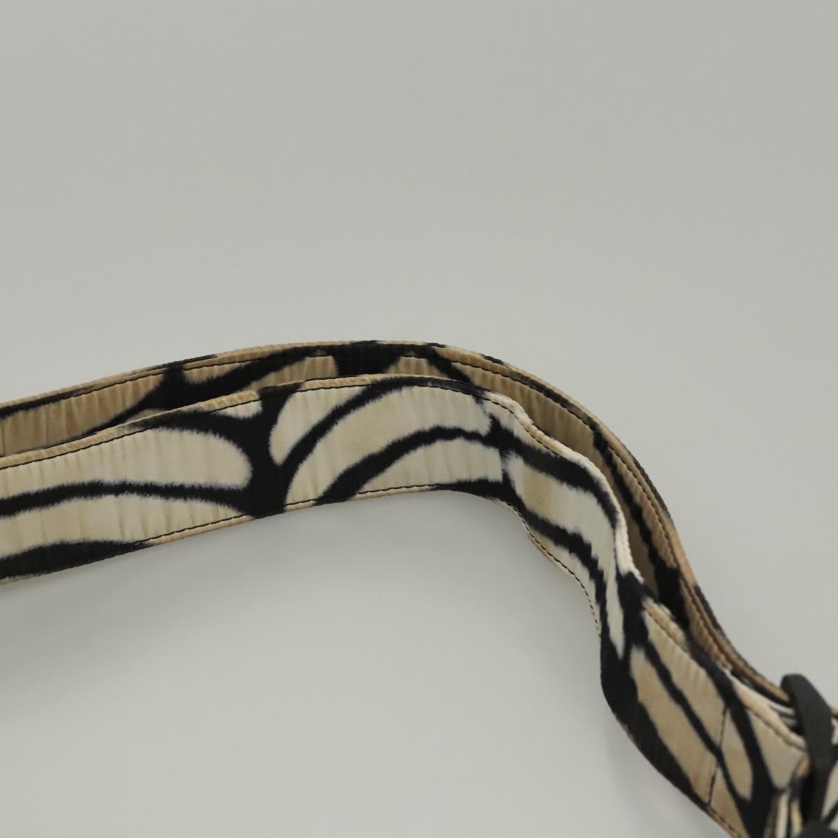 CHANEL Sports Shoulder Bag Nylon White Black CC Auth BA888