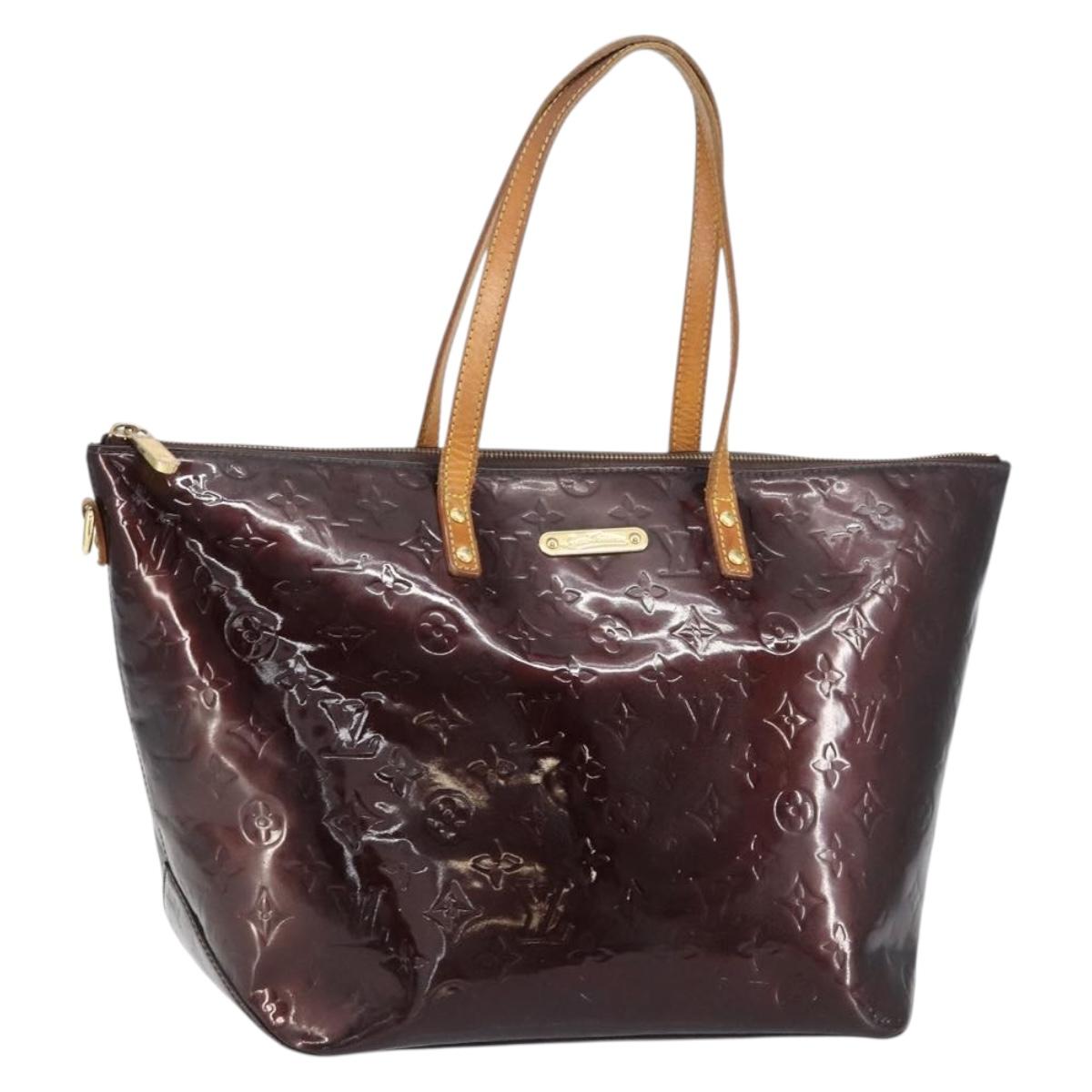 LOUIS VUITTON Monogram Vernis Bellevue GM Tote Bag Amarante M93589 Auth BA8883