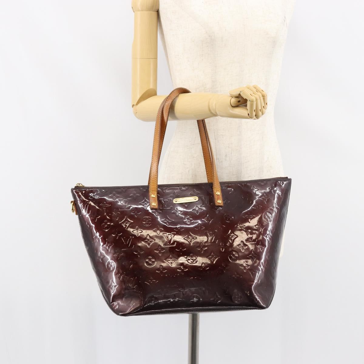 LOUIS VUITTON Monogram Vernis Bellevue GM Tote Bag Amarante M93589 Auth BA8883